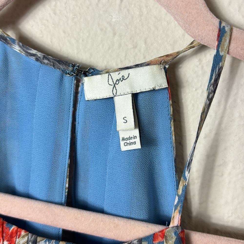 Joie Slate Blue Larisse B Floral Halter Top Blouse Size Small - Picture 4 of 8